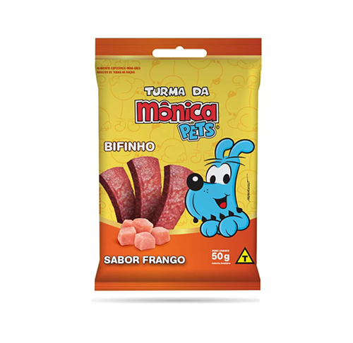 Petisco Turma da Mnica Pets Bifinho para Ces Adultos Sabor Frango 50 g