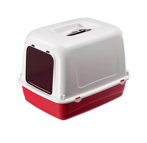 Banheiro Toilet Clear Cat 10 para Gatos Vermelho