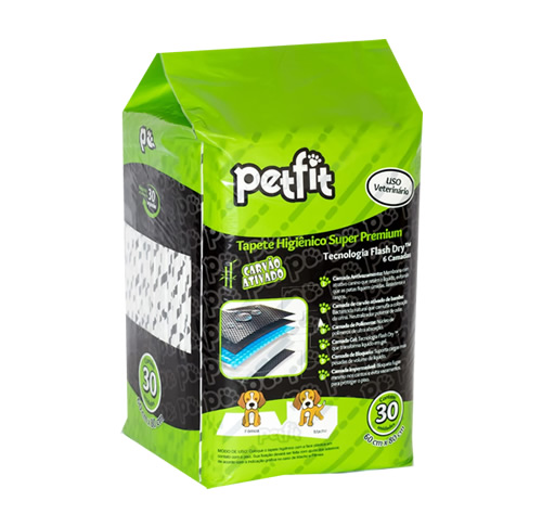Tapete Higinico Petfit 30 Unidades 60X80 Carvo ativado 