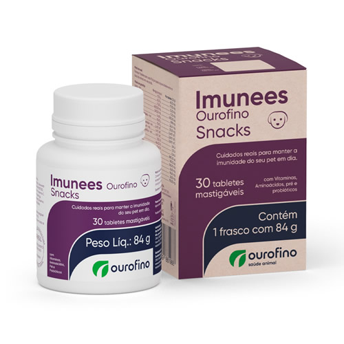 Suplemento Alimentar Ourofino Imunees Snacks para Ces - 30 Tabletes