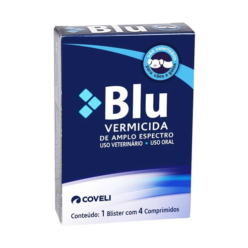 Blu 4 - Vermfugo Para Ces E Gatos - Coveli (4 Comprimidos)