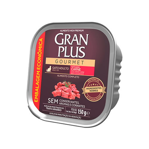 Rao mida GranPlus Gourmet Pat Sabor Carne para Gatos Adultos