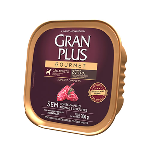 Rao mida GranPlus Gourmet Pat Sabor Ovelha para Ces Adultos 300 g