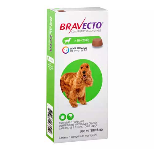 Antipulgas e Carrapatos Bravecto para Ces de 10 a 20 kg